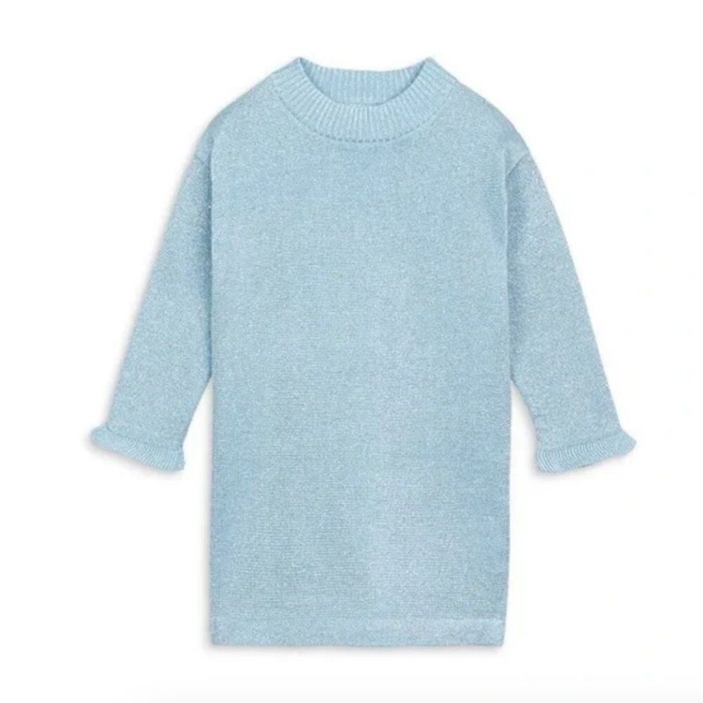 Miles the Label Metallic light blue sweater dress size 3-6 months NWT